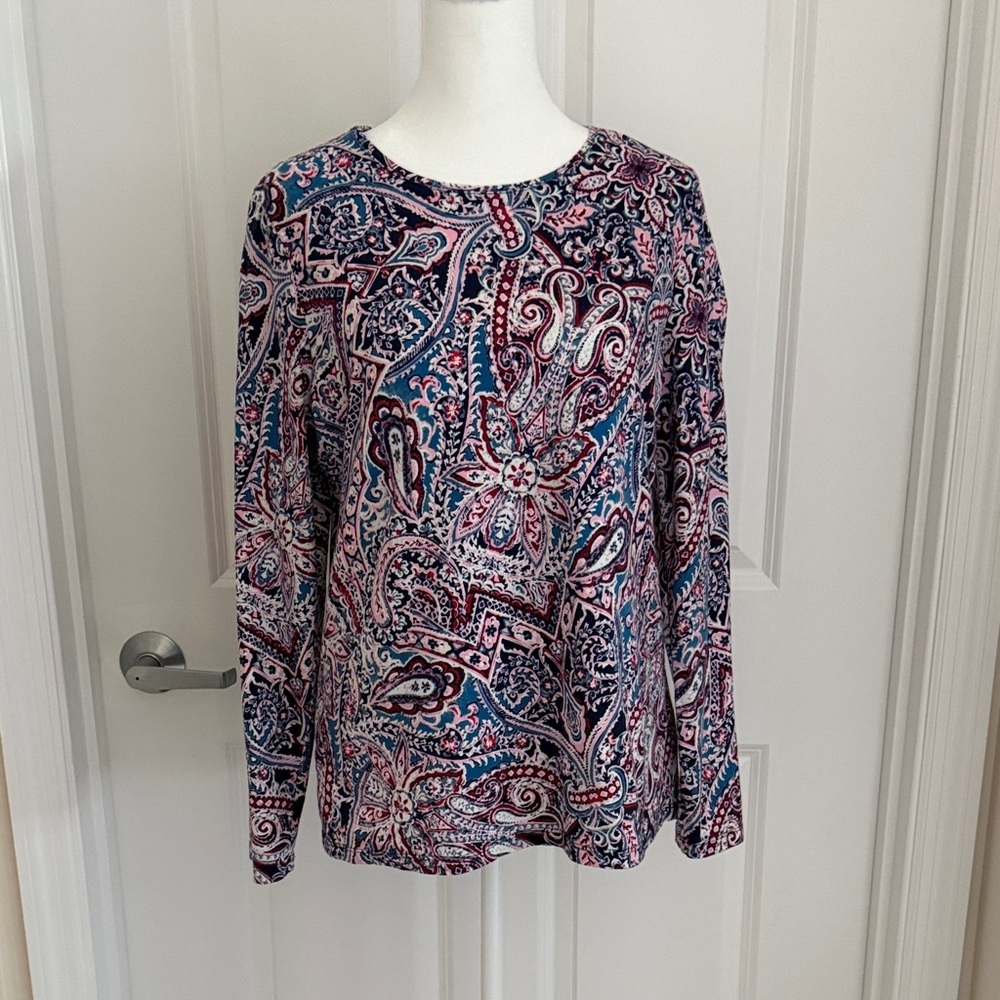 Talbots Paisley Long Sleeve Tee - Multicolor